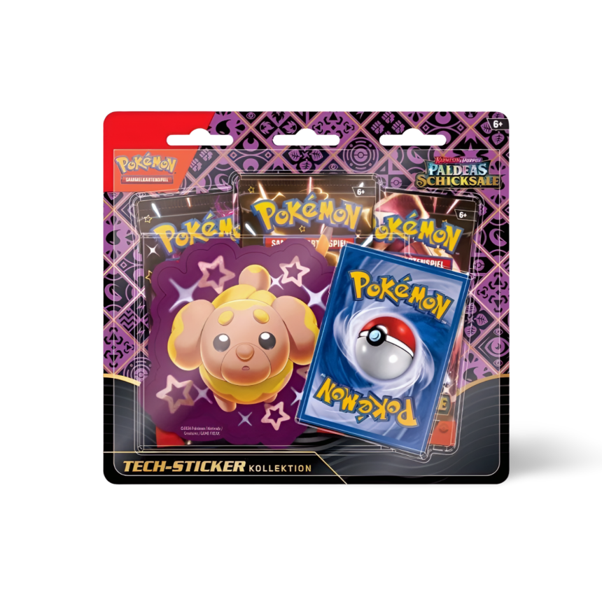 Karmesin & Purpur: Paldeas Schicksale sticker kollektion hefel mit 3 Boostern auf deutsch