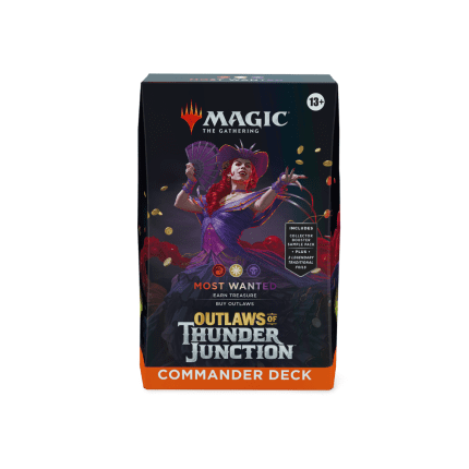 outlaws of thunder junction commander deck most wanted englisch english guenstig billig kaufen otj mtg tcg