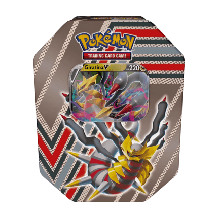 Pokémon Giratina V Herbst Tin Box 2022 mit holografischer Promokarte, vier Boosterpacks und Online-Code – erhältlich bei TcG Love“