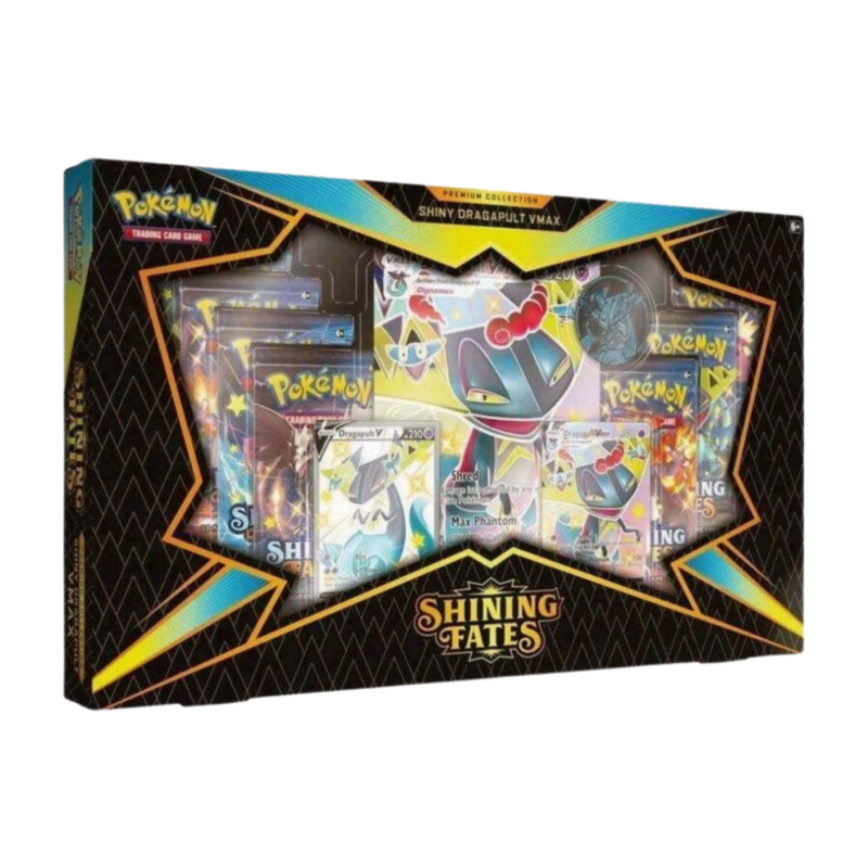 Shiny Dragapult V Premium Collection – 7 Boosters + Poster – Pokémon Shining Fates (EN)