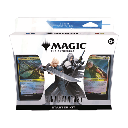 Magic: The Gathering Final Fantasy Starter Kit with two 60-card decks, deck boxes, rulebook, reference cards, and MTG Arena codes – Official Magic: The Gathering product.