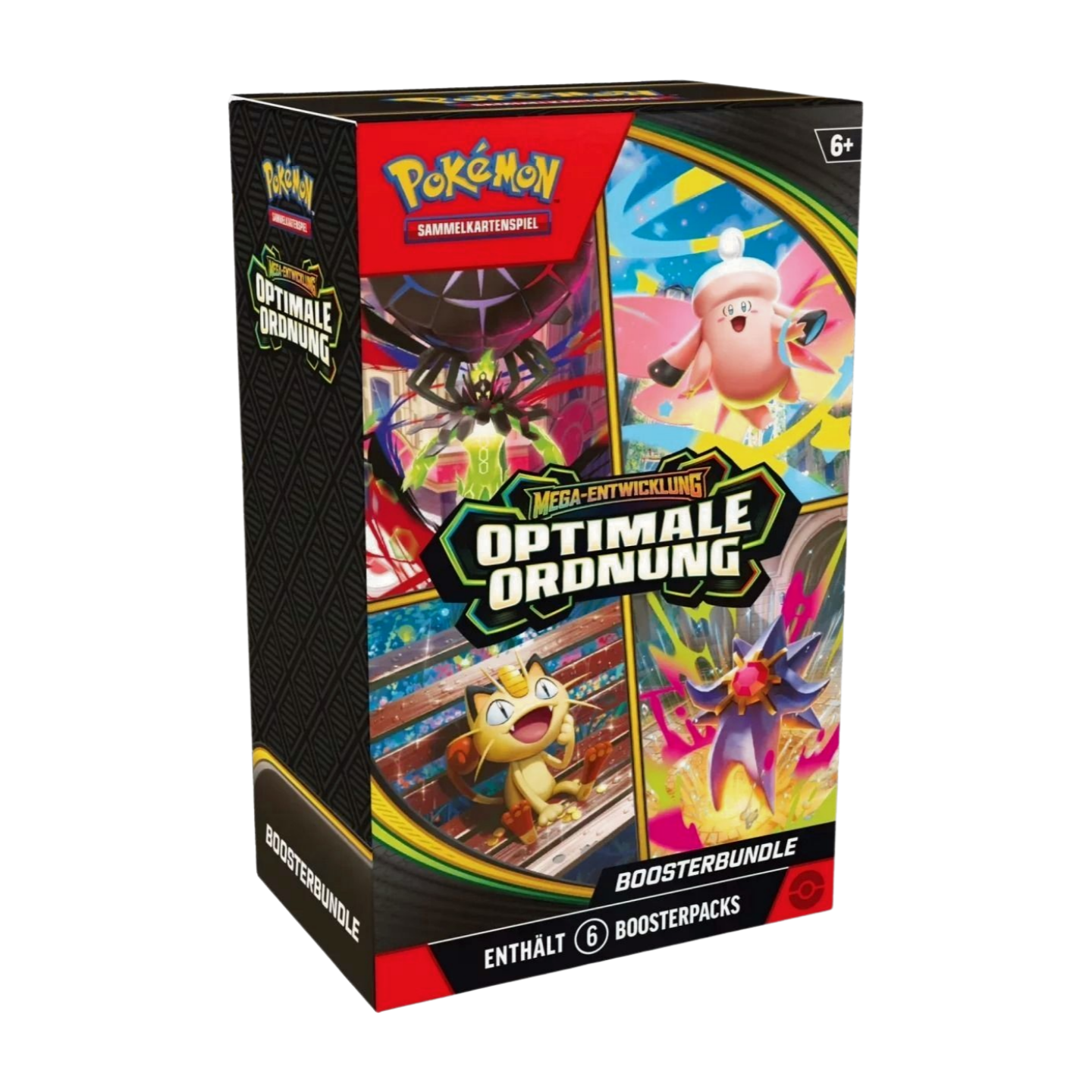 Pokémon Mega-Entwicklung Optimale Ordnung Booster Bundle (deutsch) mit 6 Boosterpacks, versiegelt und originalverpackt, zeigt das Set-Artwork mit Mega-Zygarde-ex.