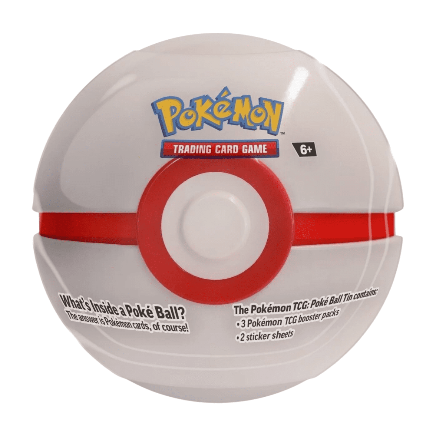 Pokémon Premier Ball Tin Box Fall 2025 (English), sealed and original packaging, showing the Premier Ball motif on the box, as well as the included booster packs and sticker sheets.