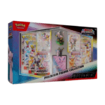 Pokémon Prismatic Evolutions Premium Figure Collection (English), sealed and original packaging, showing Espeon-ex and Umbreon-ex promo cards, the collectible figure, pin, card sleeves, and booster packs.