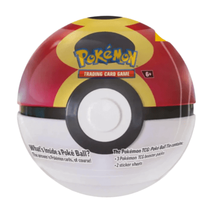 Pokémon Wiederball Tin Box Herbst 2025 (deutsch), versiegelt und originalverpackt, zeigt das Wiederball-Motiv auf der Box, sowie die enthaltenen Boosterpacks und Stickerbögen.